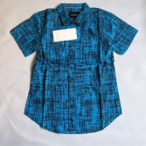 Wildfang The Essential Button Up Shirt Short Sleeves Weaves Blue XS